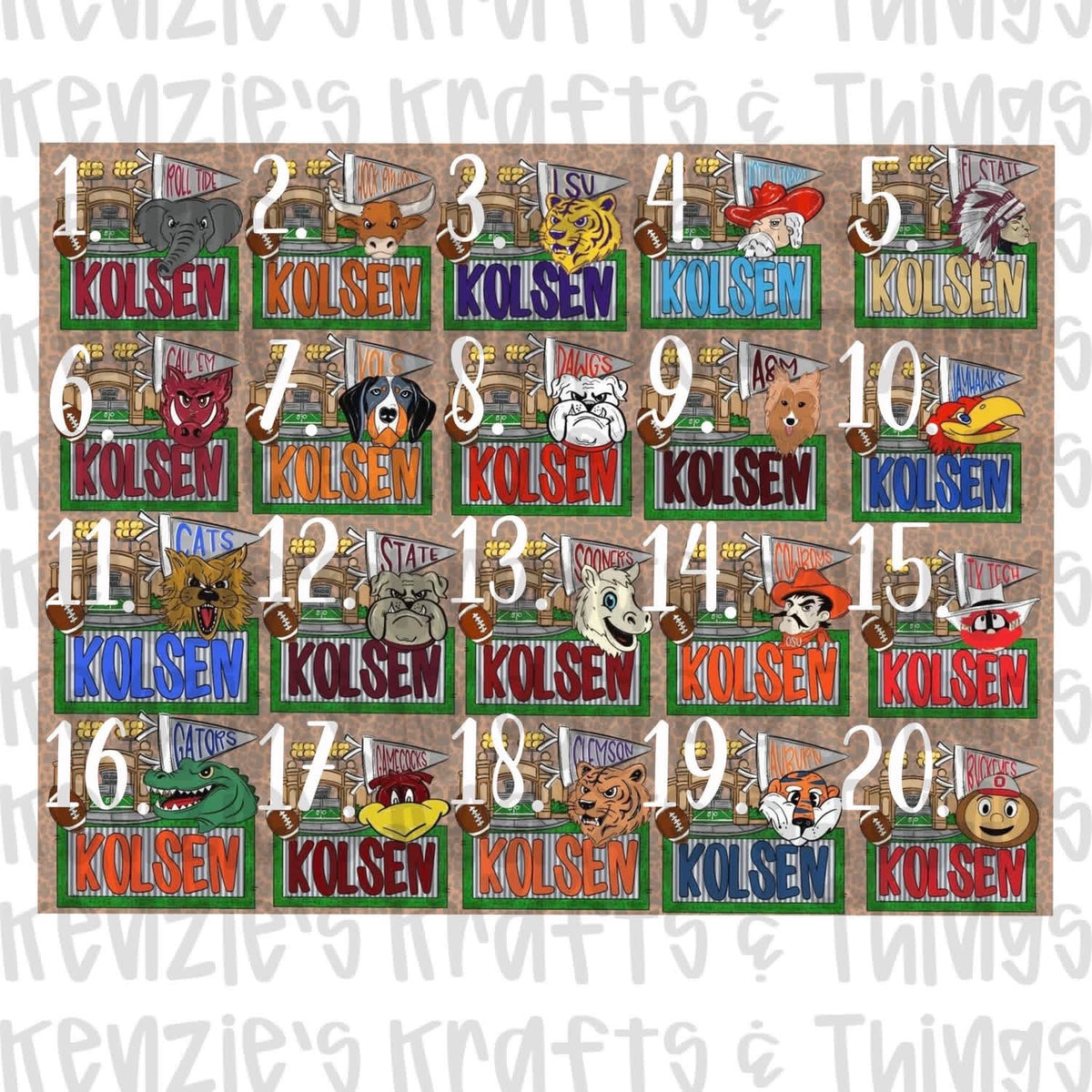 Football Name Plates