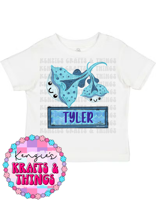 Blue Stingray Name Plate