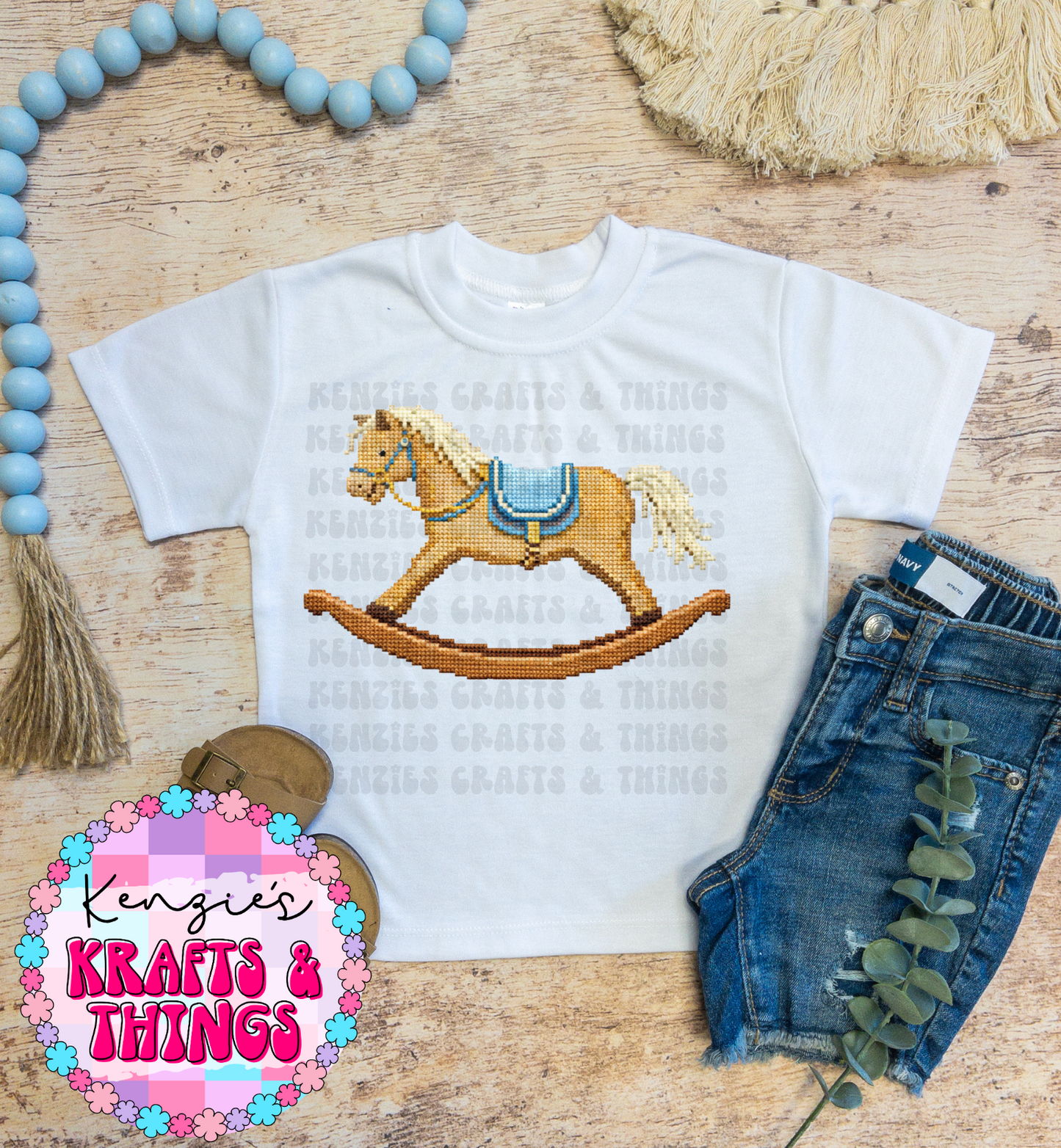 Vintage Rocking Horse Blue
